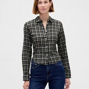 NWT GAP Flannel Fitted Plaid Shirt SP